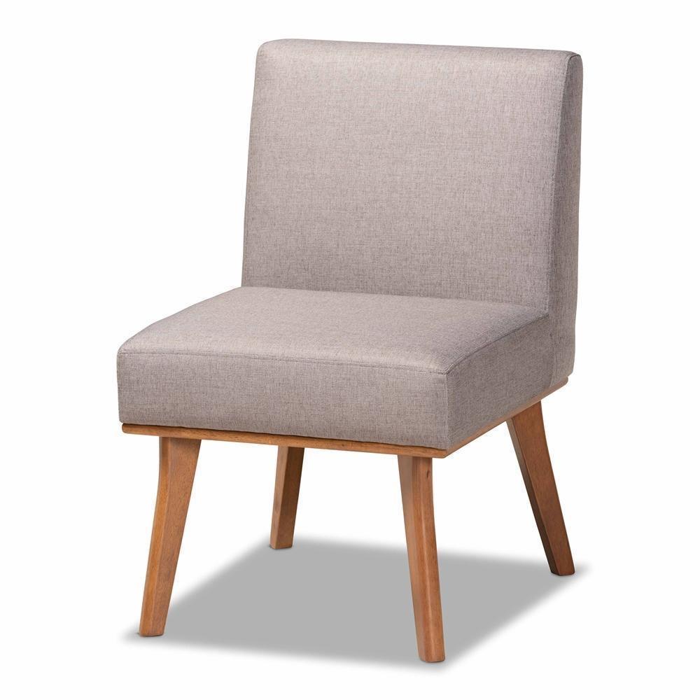 Odessa Mid-Century Modern Grey Fabric Upholstered and Walnut Brown Finished Wood 5-Piece Dining Nook Set FredCo