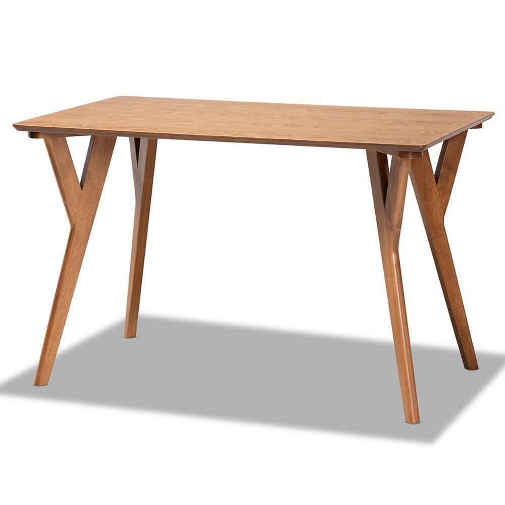 Odessa Mid-Century Modern Grey Fabric Upholstered and Walnut Brown Finished Wood 5-Piece Dining Nook Set FredCo