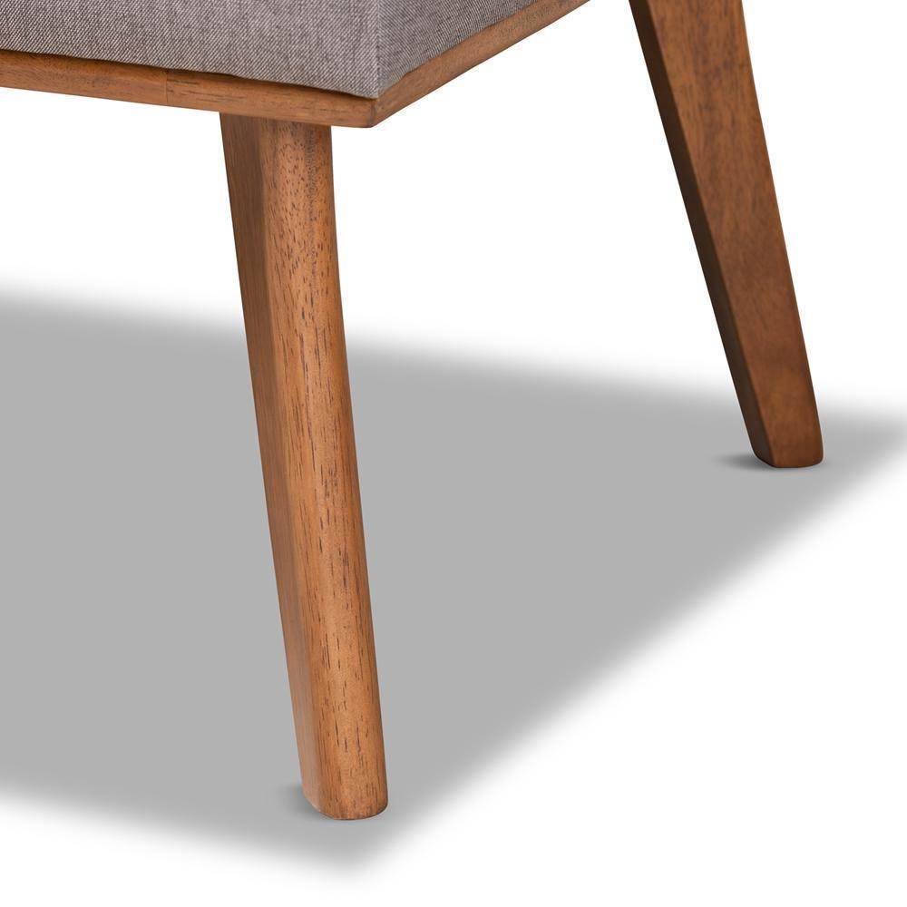 Odessa Mid-Century Modern Grey Fabric Upholstered and Walnut Brown Finished Wood 5-Piece Dining Nook Set FredCo