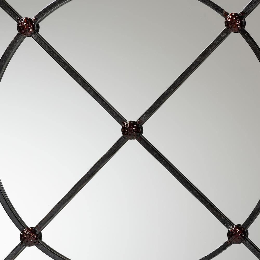 Ohara Modern and Contemporary Black Finished Metal Accent Wall Mirror FredCo