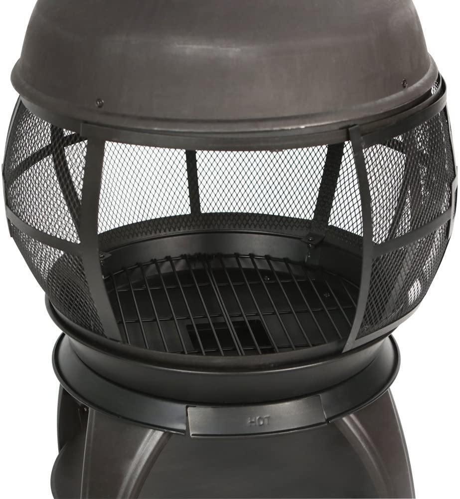 Outdoor Fireplace Cast Iron Wooden Fire Pit, Chimenea FredCo