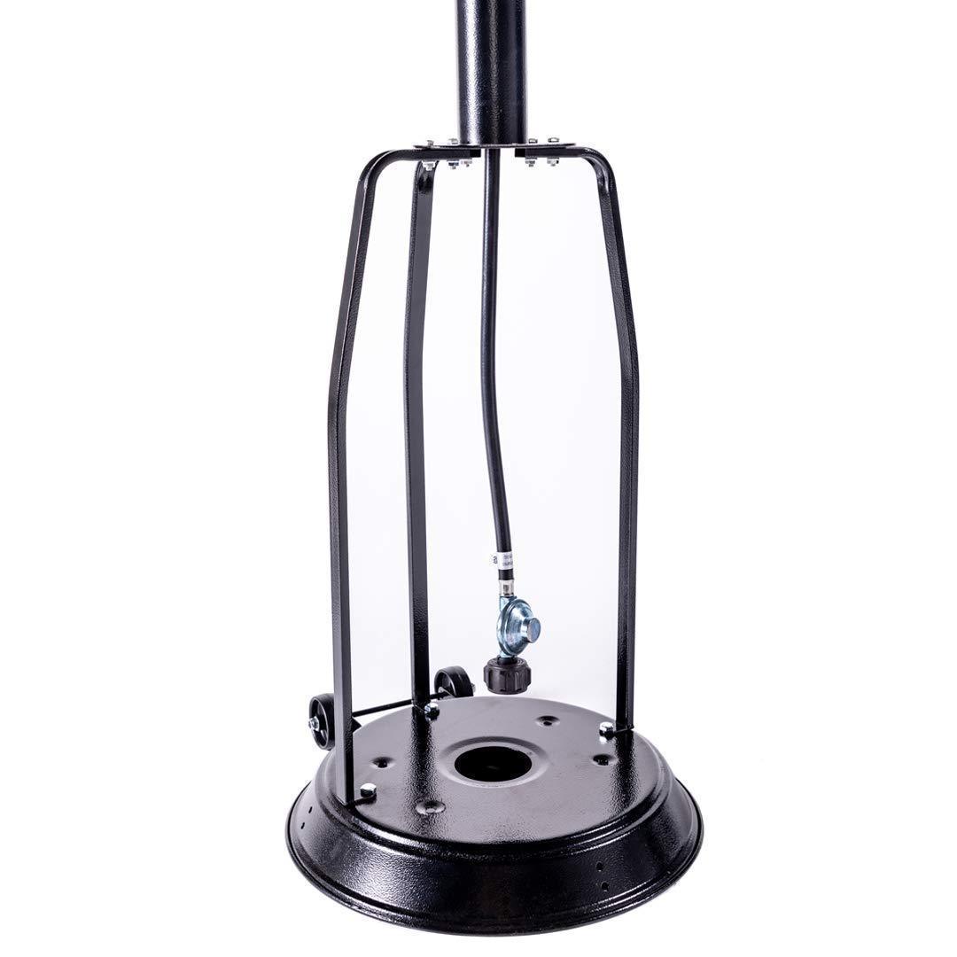 Outdoor Patio Propane Heater with Portable Wheels 47,000 BTU 88 inch Standing Gas Outside Heater Stainless Steel Burner FredCo