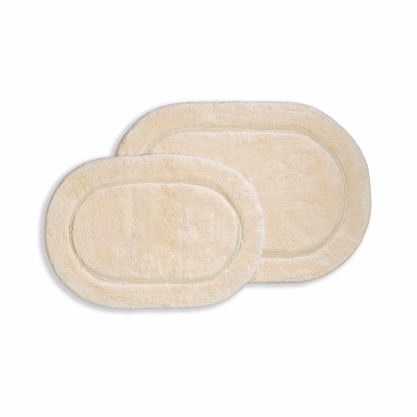Oval 100% Combed Cotton Non-Skid 2-Piece Bath Rug Set FredCo
