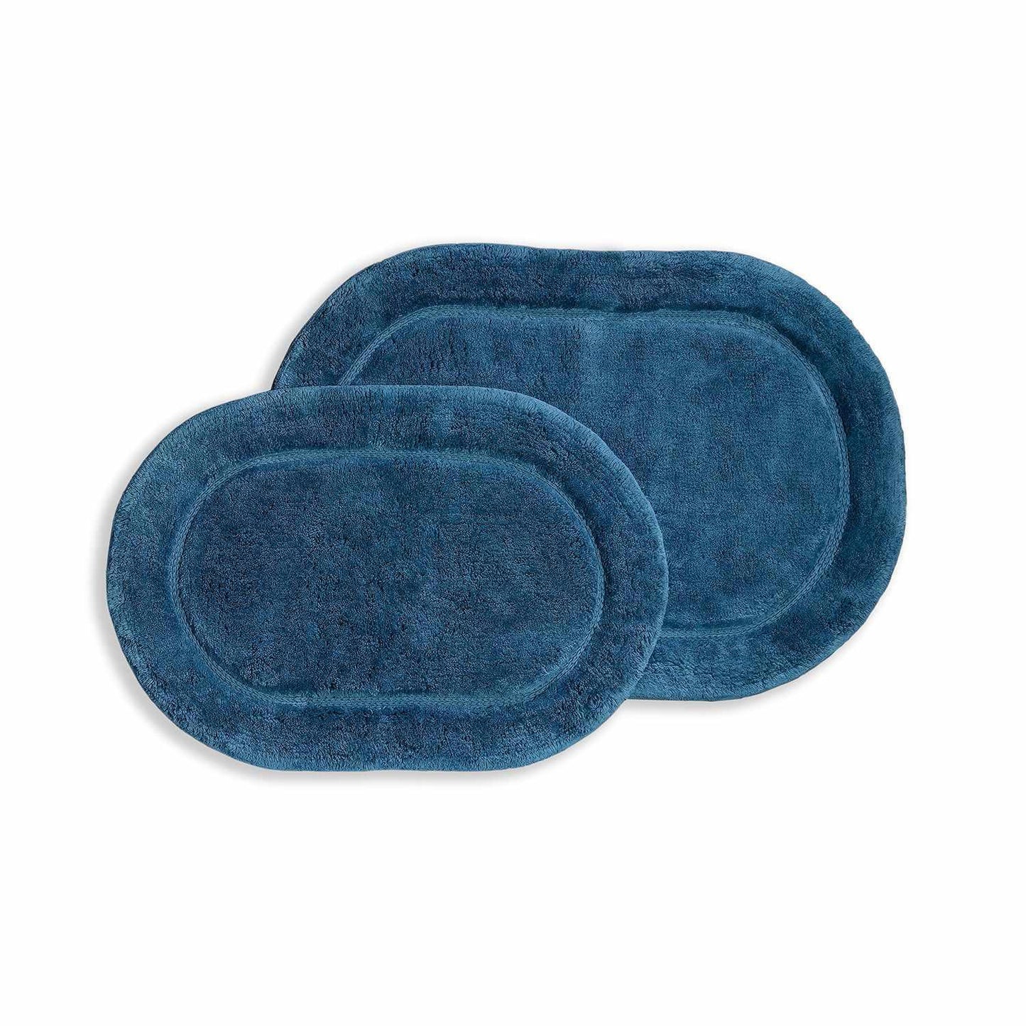 Oval 100% Combed Cotton Non-Skid 2-Piece Bath Rug Set FredCo