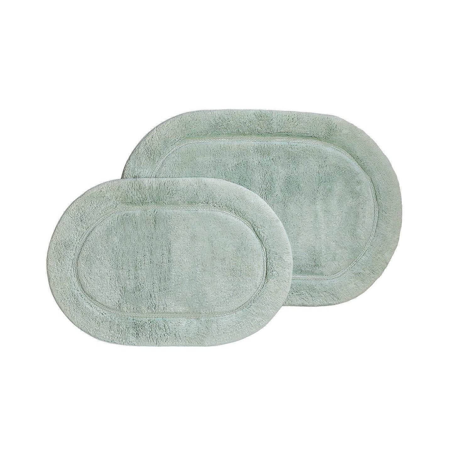 Oval 100% Combed Cotton Non-Skid 2-Piece Bath Rug Set FredCo