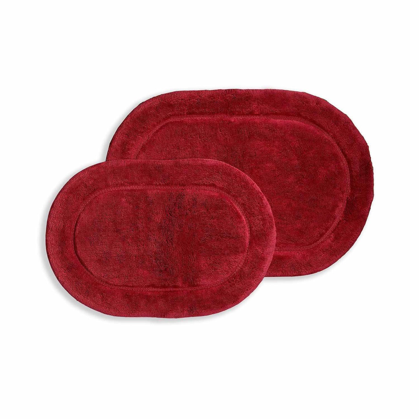 Oval 100% Combed Cotton Non-Skid 2-Piece Bath Rug Set FredCo
