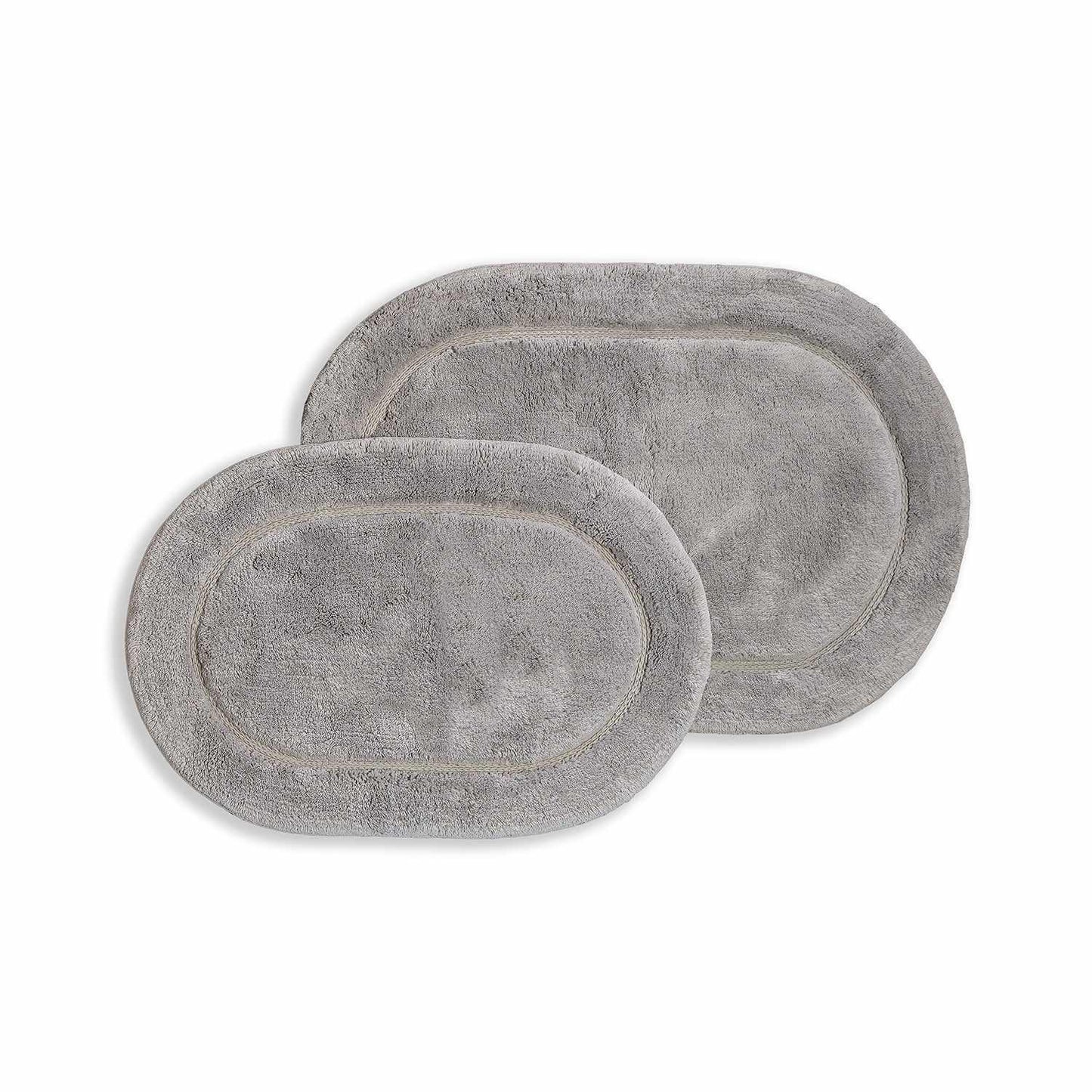 Oval 100% Combed Cotton Non-Skid 2-Piece Bath Rug Set FredCo