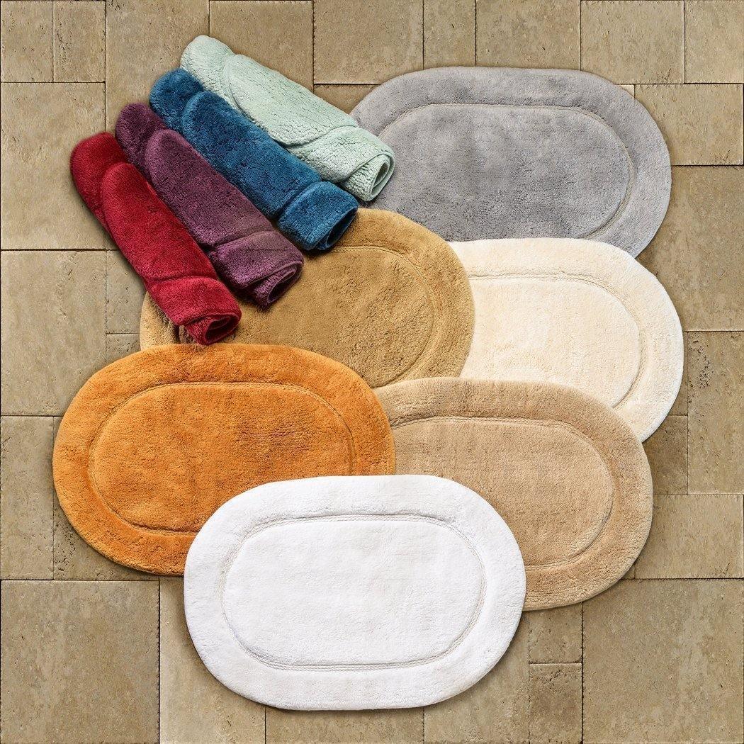 Oval 100% Combed Cotton Non-Skid 2-Piece Bath Rug Set FredCo