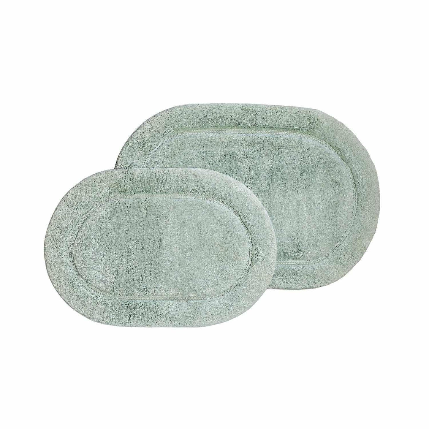 Oval 100% Combed Cotton Non-Skid 2-Piece Bath Rug Set FredCo