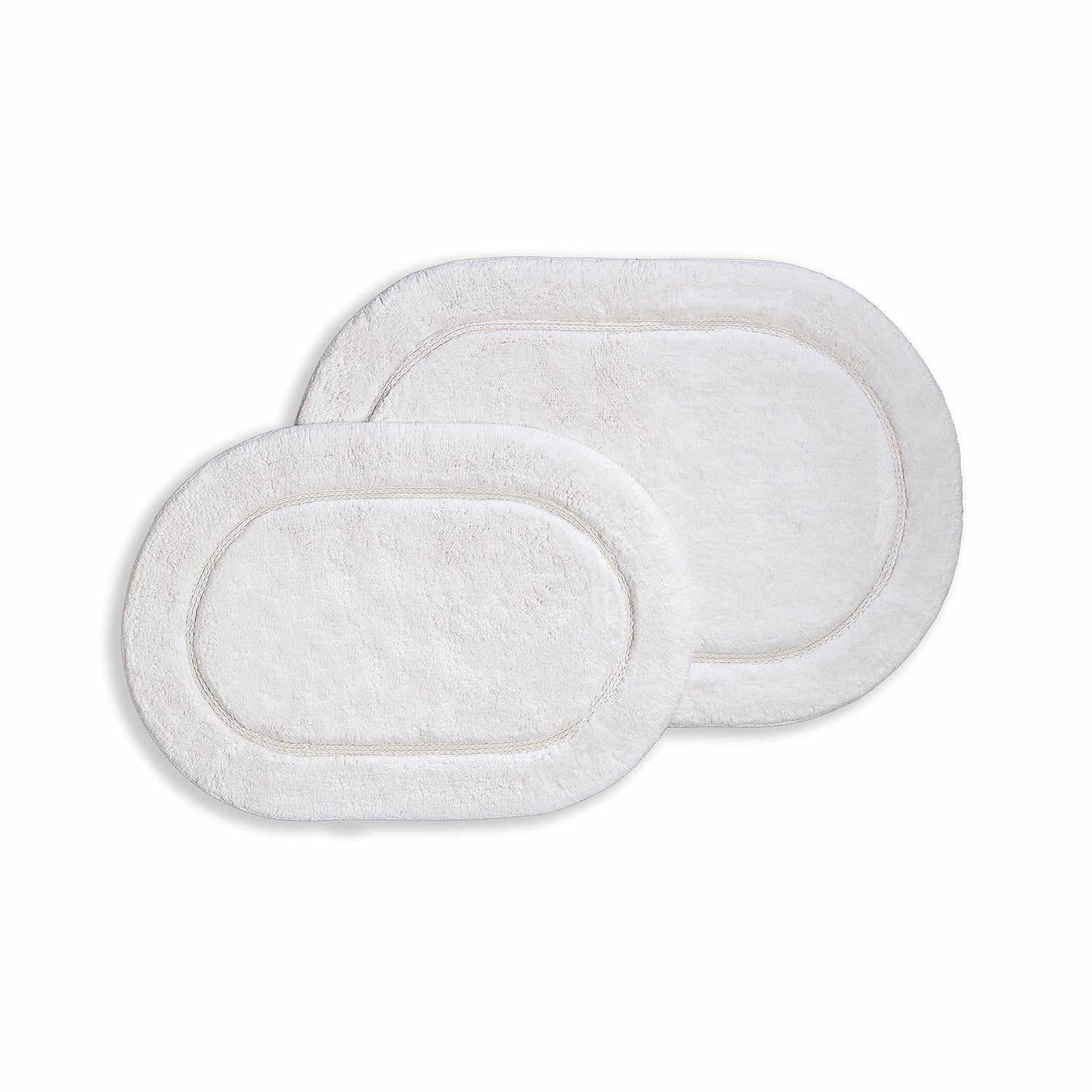 Oval 100% Combed Cotton Non-Skid 2-Piece Bath Rug Set FredCo