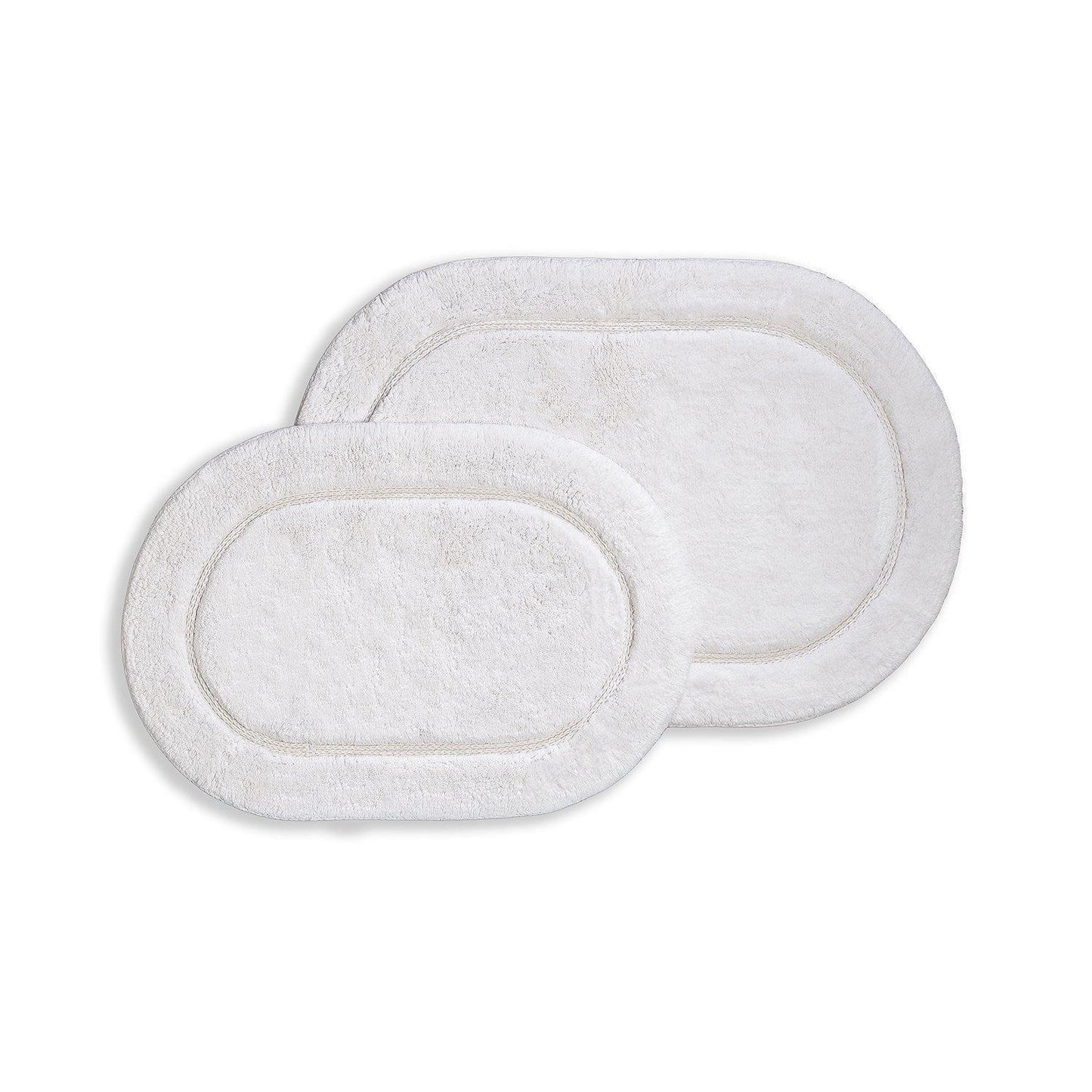 Oval 100% Combed Cotton Non-Skid 2-Piece Bath Rug Set FredCo