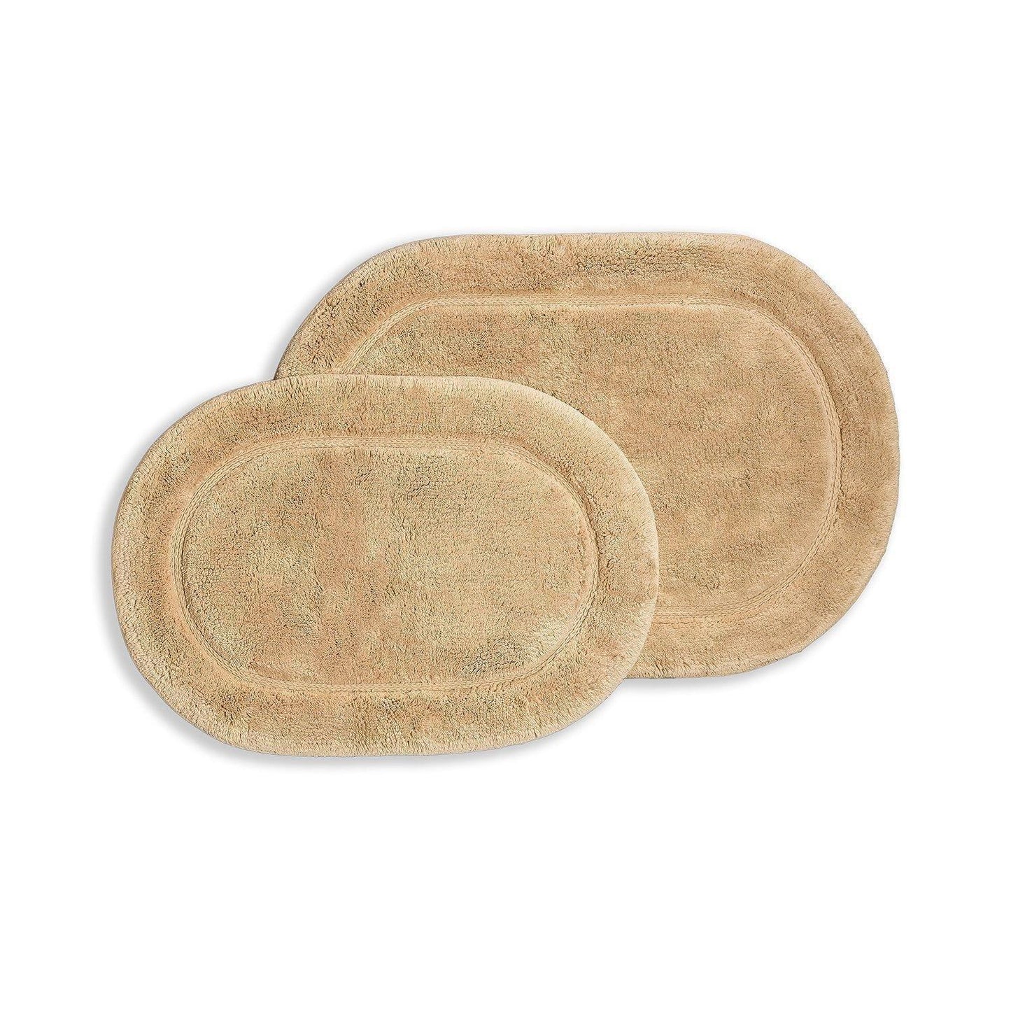 Oval 100% Combed Cotton Non-Skid 2-Piece Bath Rug Set FredCo