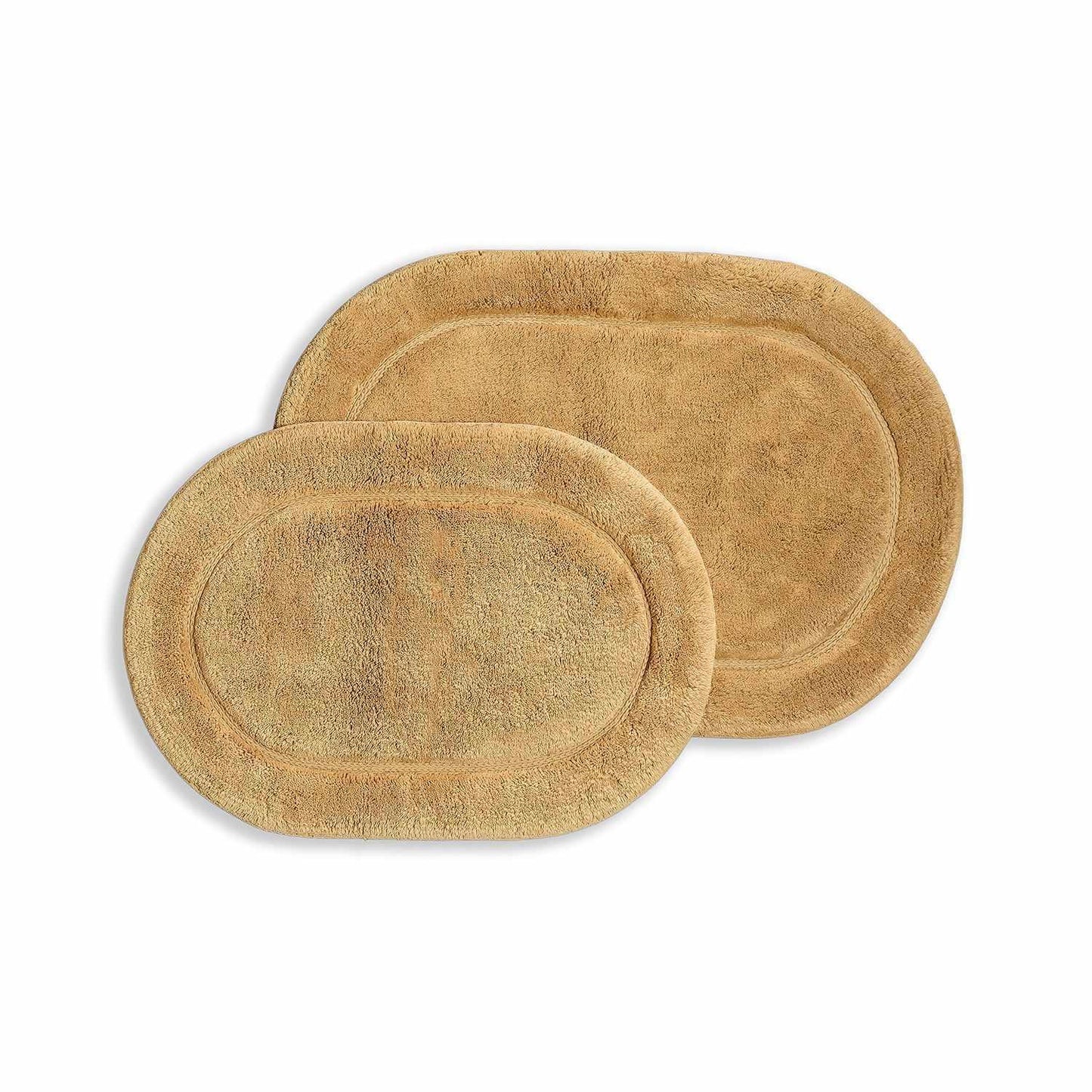 Oval 100% Combed Cotton Non-Skid 2-Piece Bath Rug Set FredCo