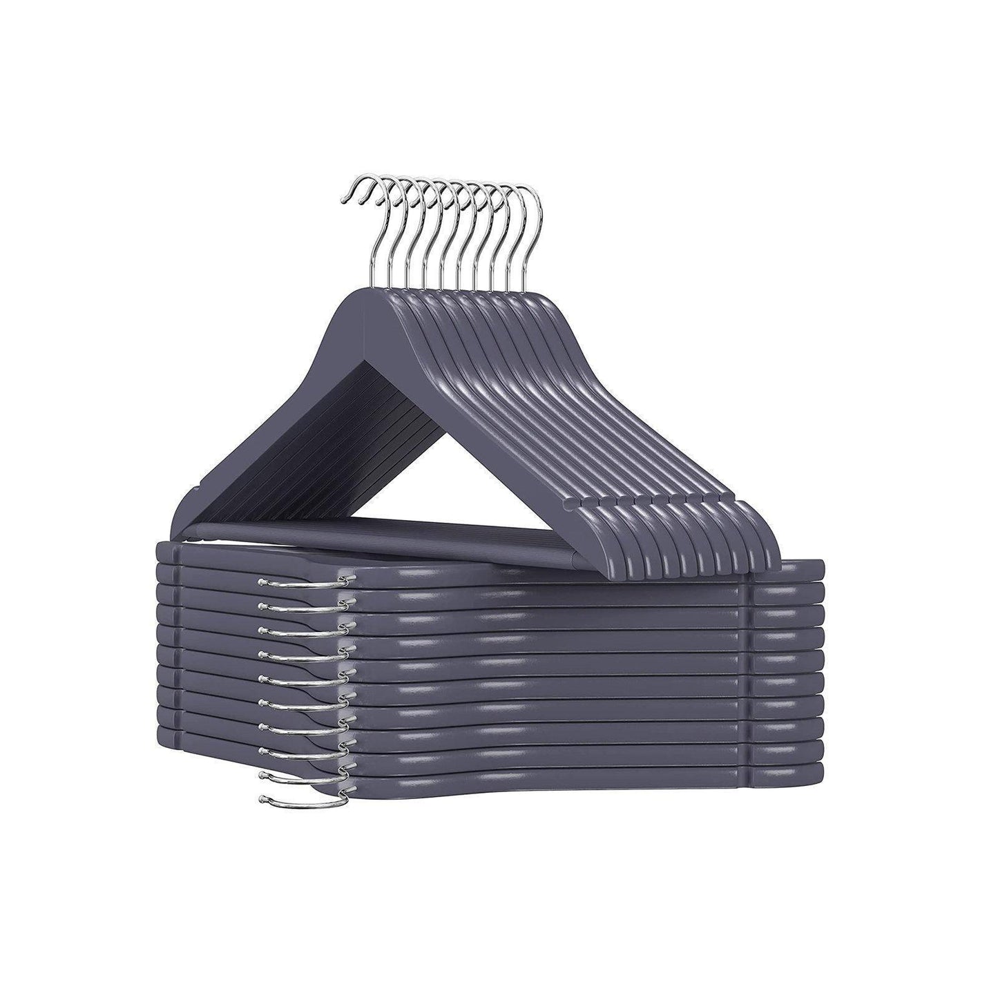 Pack of 20 Gray Wood Coat Hangers FredCo