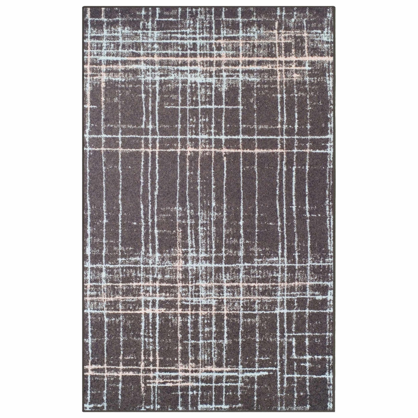 Painted Stripes Plaid Pattern Cottage Country Rug FredCo