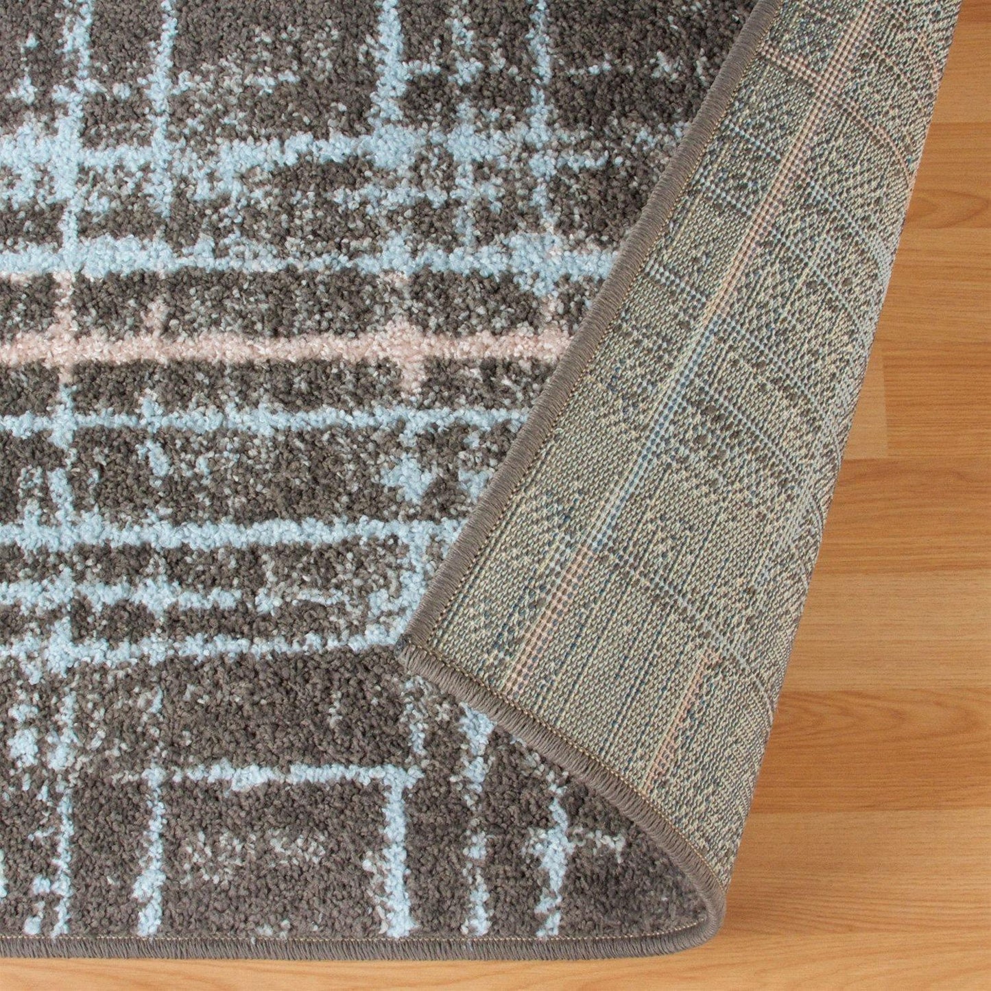 Painted Stripes Plaid Pattern Cottage Country Rug FredCo