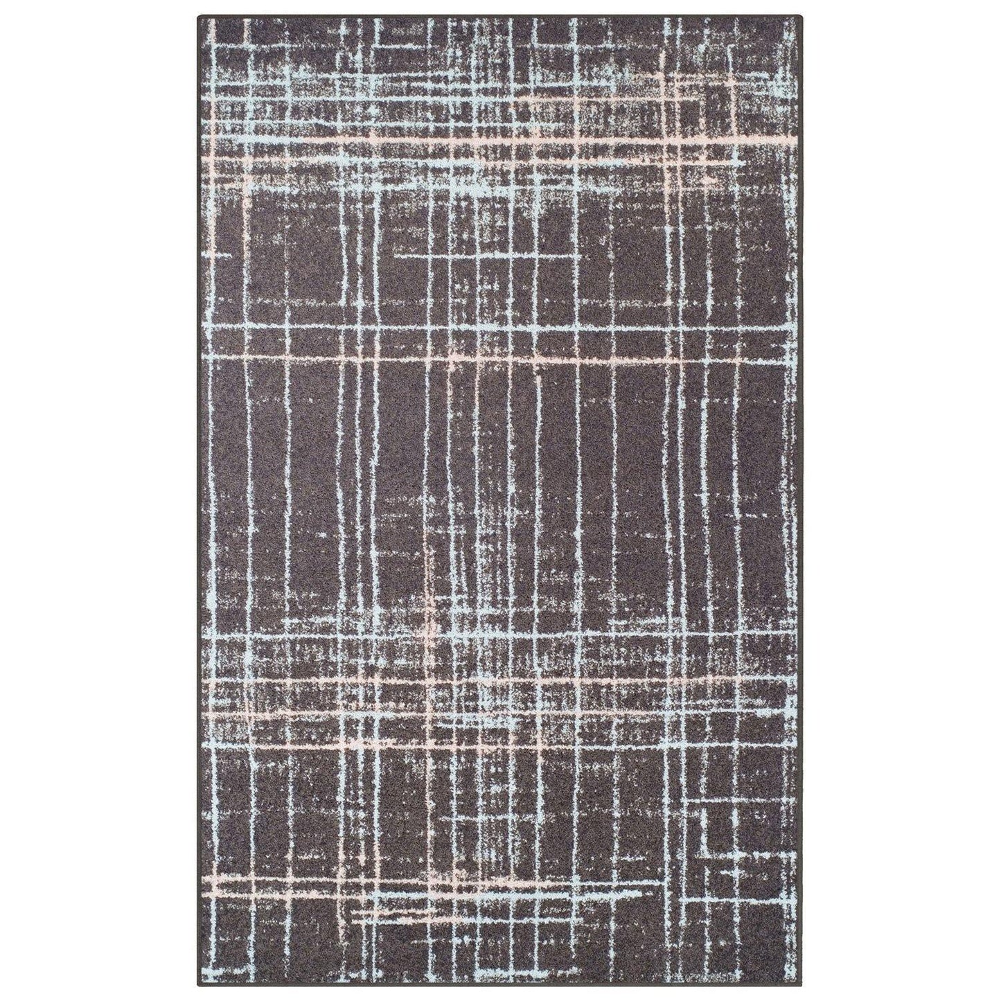 Painted Stripes Plaid Pattern Cottage Country Rug FredCo