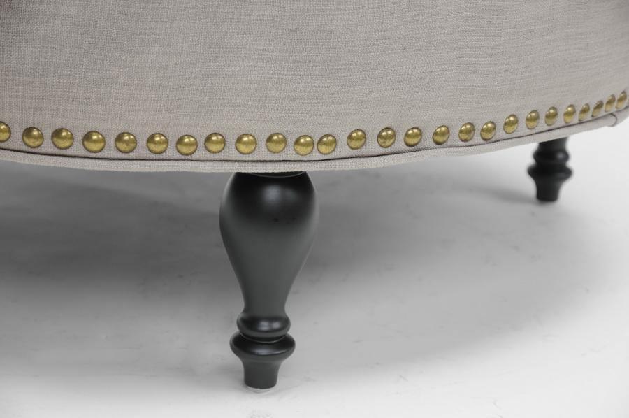 Palfrey Beige Linen Modern Tufted Ottoman FredCo
