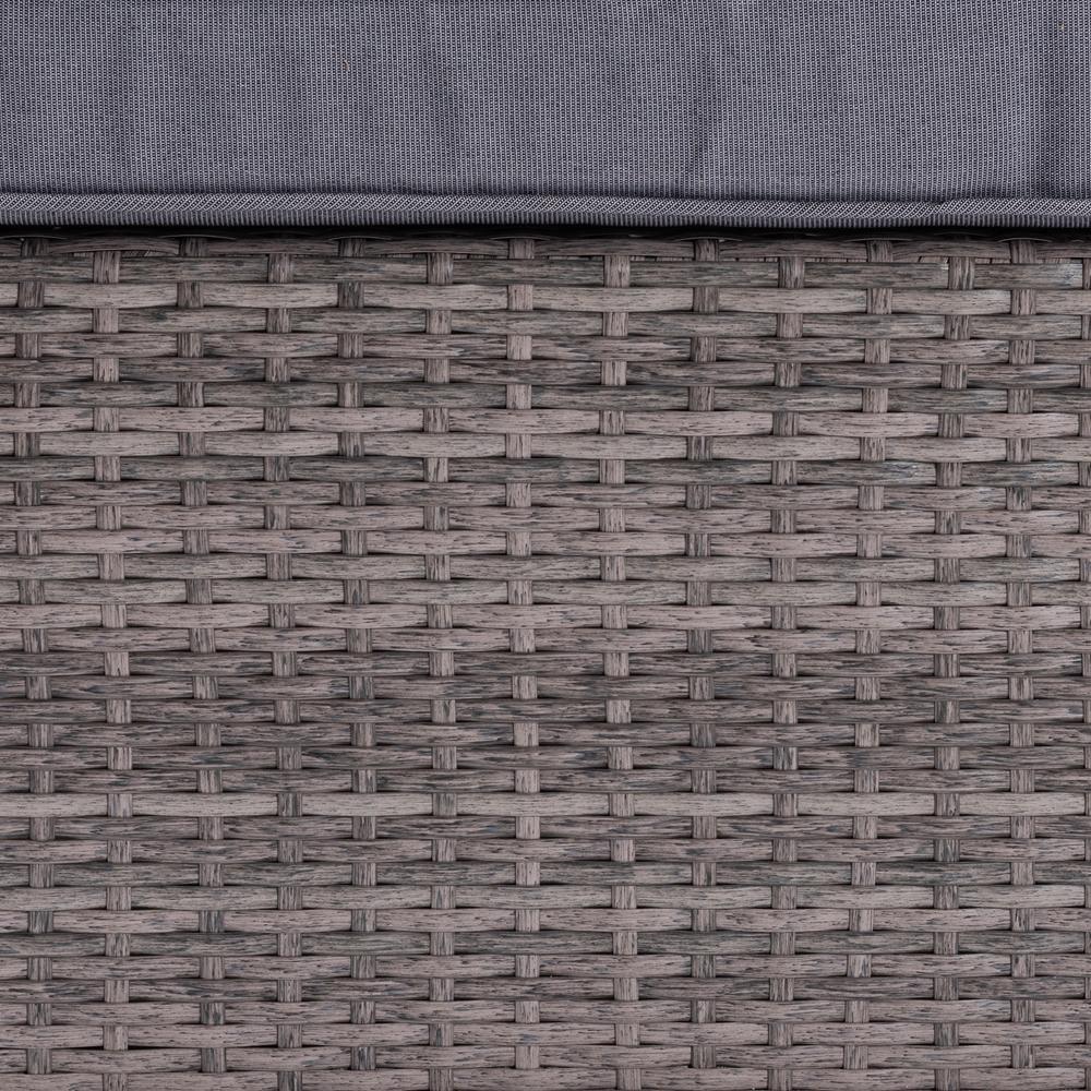 Pamela Modern and Contemporary Grey Polyester Upholstered and Brown Finished 4-Piece Woven Rattan Outdoor Patio Set FredCo
