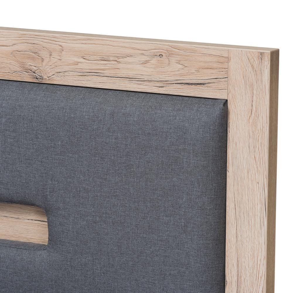 Pandora Modern and Contemporary Dark Grey and Light Brown Two-Tone 2-Drawer Twin Size Storage Platform Bed FredCo