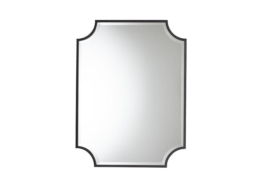 Parcenet Modern Black Finished Metal Accent Wall Mirror FredCo