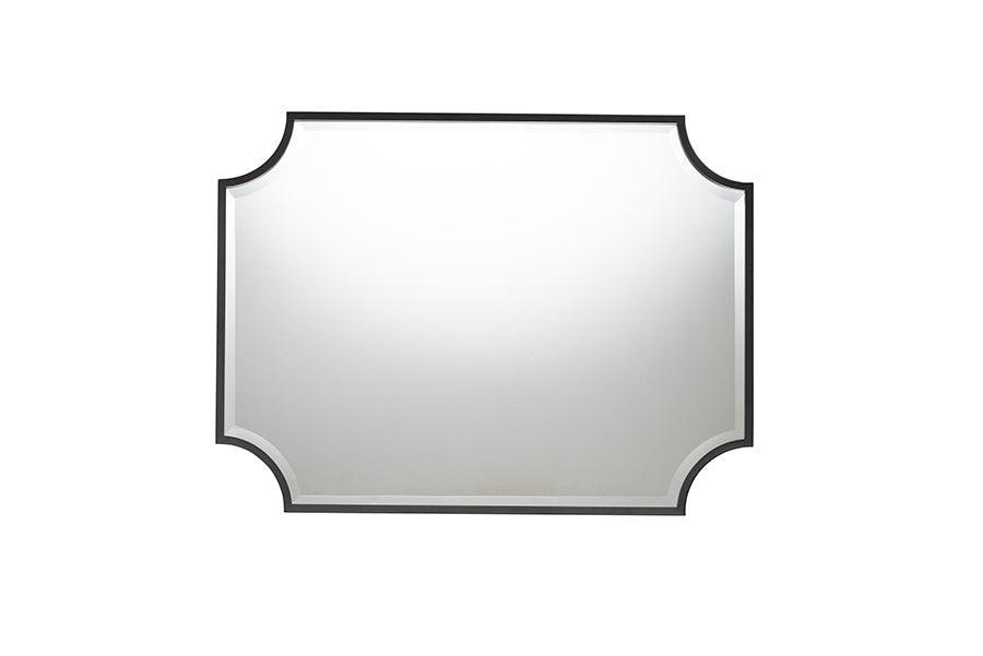 Parcenet Modern Black Finished Metal Accent Wall Mirror FredCo