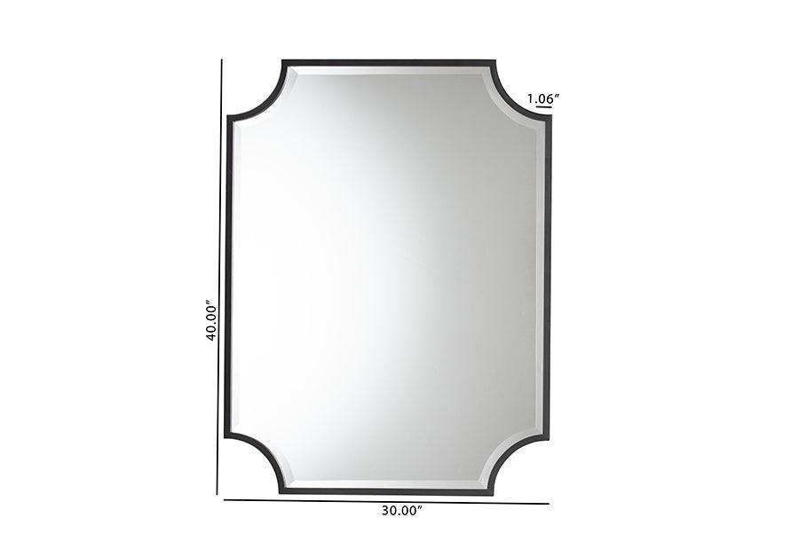 Parcenet Modern Black Finished Metal Accent Wall Mirror FredCo
