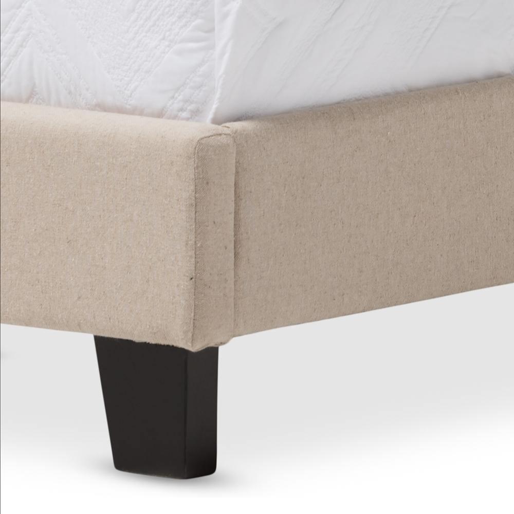 Paris Modern and Contemporary Beige Linen Upholstered Twin Size Tufting Bed FredCo