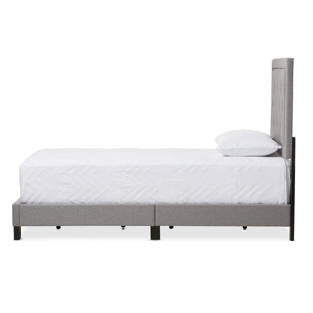 Paris Modern and Contemporary Grey Fabric Upholstered Twin Size Tufting Bed FredCo