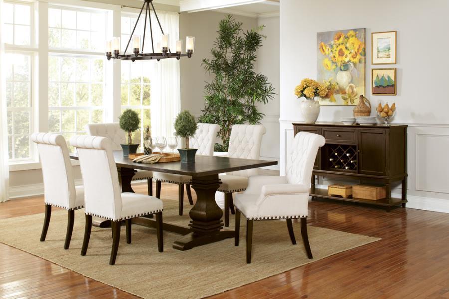 Parkins Double Pedestals Dining Table Rustic Espresso 107411 Coaster FredCo