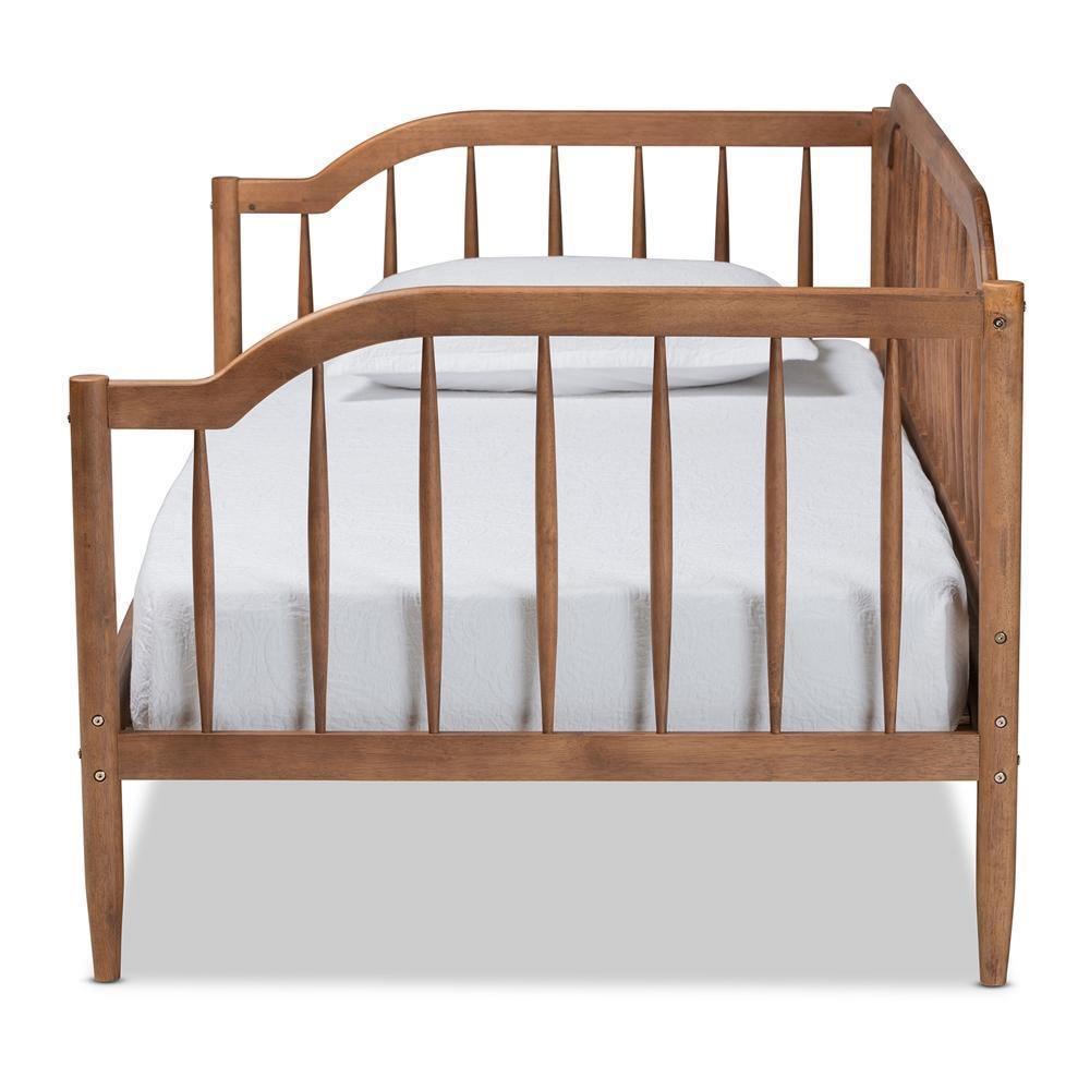 Parson Classic Mid-Century Modern Walnut Brown Finished Wood Twin Size Daybed FredCo