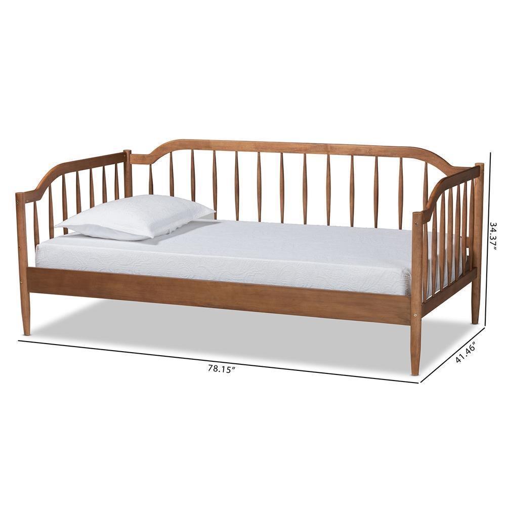 Parson Classic Mid-Century Modern Walnut Brown Finished Wood Twin Size Daybed FredCo