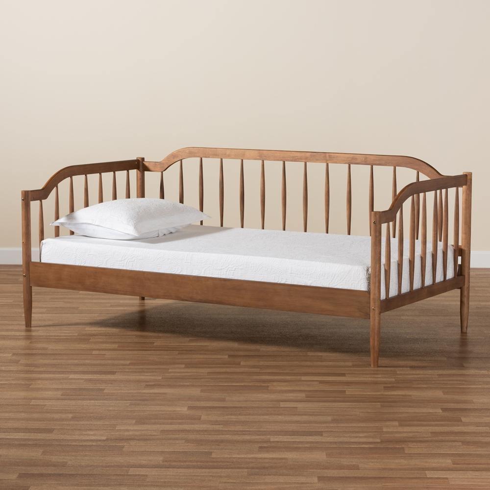 Parson Classic Mid-Century Modern Walnut Brown Finished Wood Twin Size Daybed FredCo