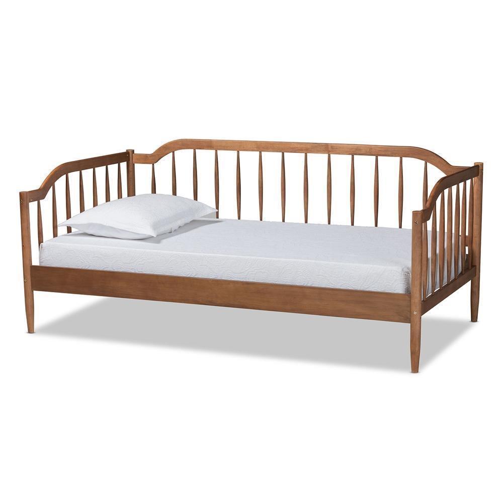Parson Classic Mid-Century Modern Walnut Brown Finished Wood Twin Size Daybed FredCo