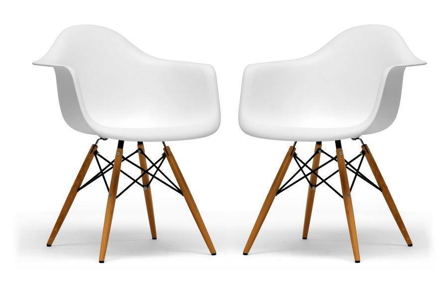 Pascal White Plastic Chair Set of Two FredCo