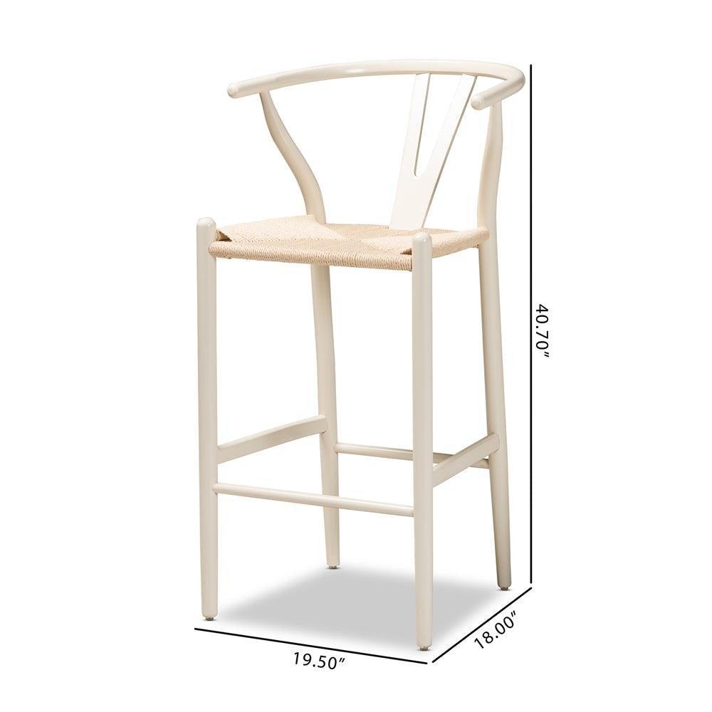 Paxton Modern and Contemporary White Finished Wood 2-Piece Counter Stool Set FredCo