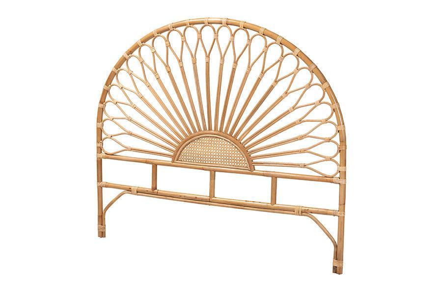 Perenna Modern Bohemian Natural Rattan King Size Standalone Headboard FredCo