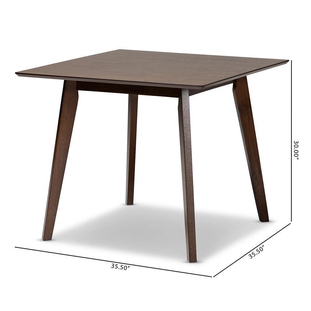 Pernille Modern Transitional Walnut Finished Square Wood Dining Table FredCo