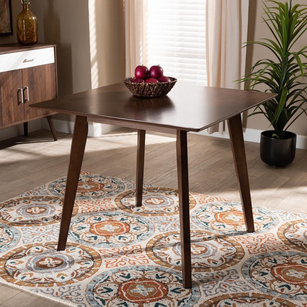 Pernille Modern Transitional Walnut Finished Square Wood Dining Table FredCo