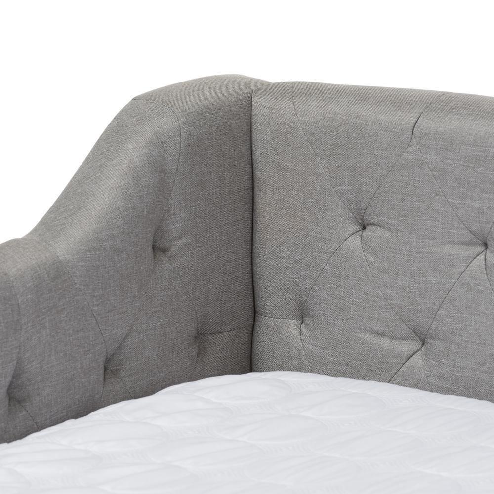 Perry Modern and Contemporary Light Grey Fabric Daybed with Trundle FredCo