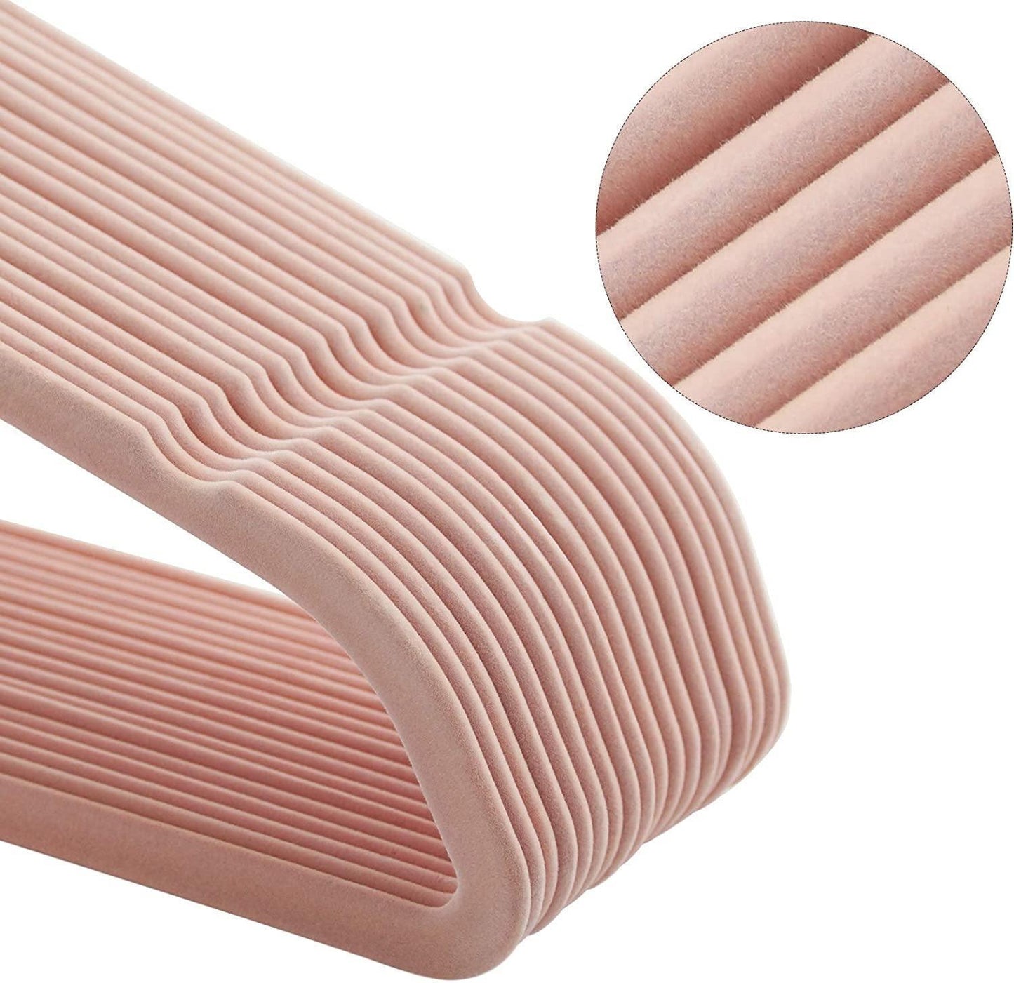 Pink Velvet Hangers 50 Pack for Coat FredCo