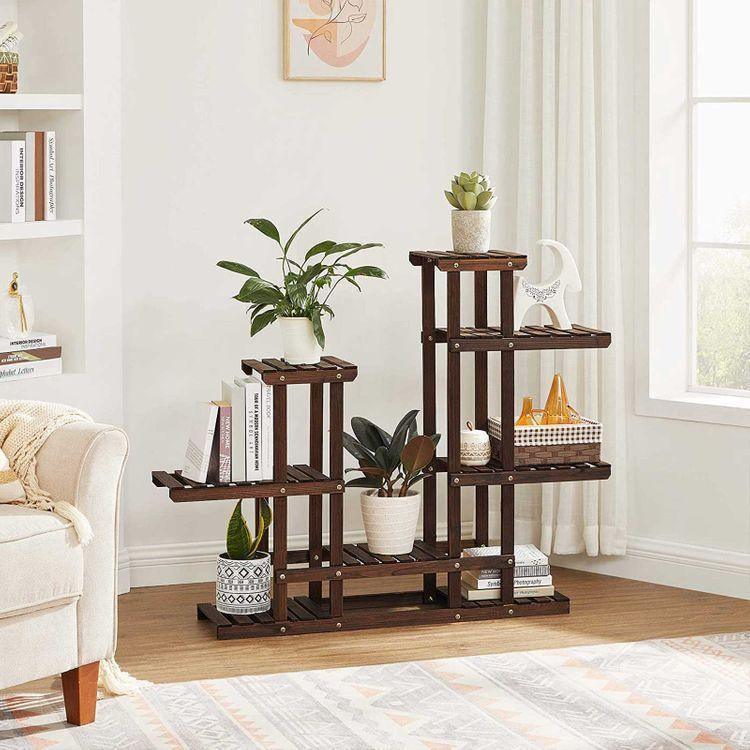 Plant Stand Rustic Dark Brown FredCo
