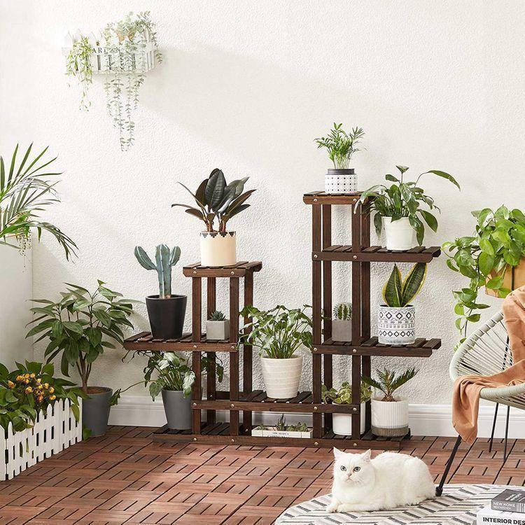 Plant Stand Rustic Dark Brown FredCo