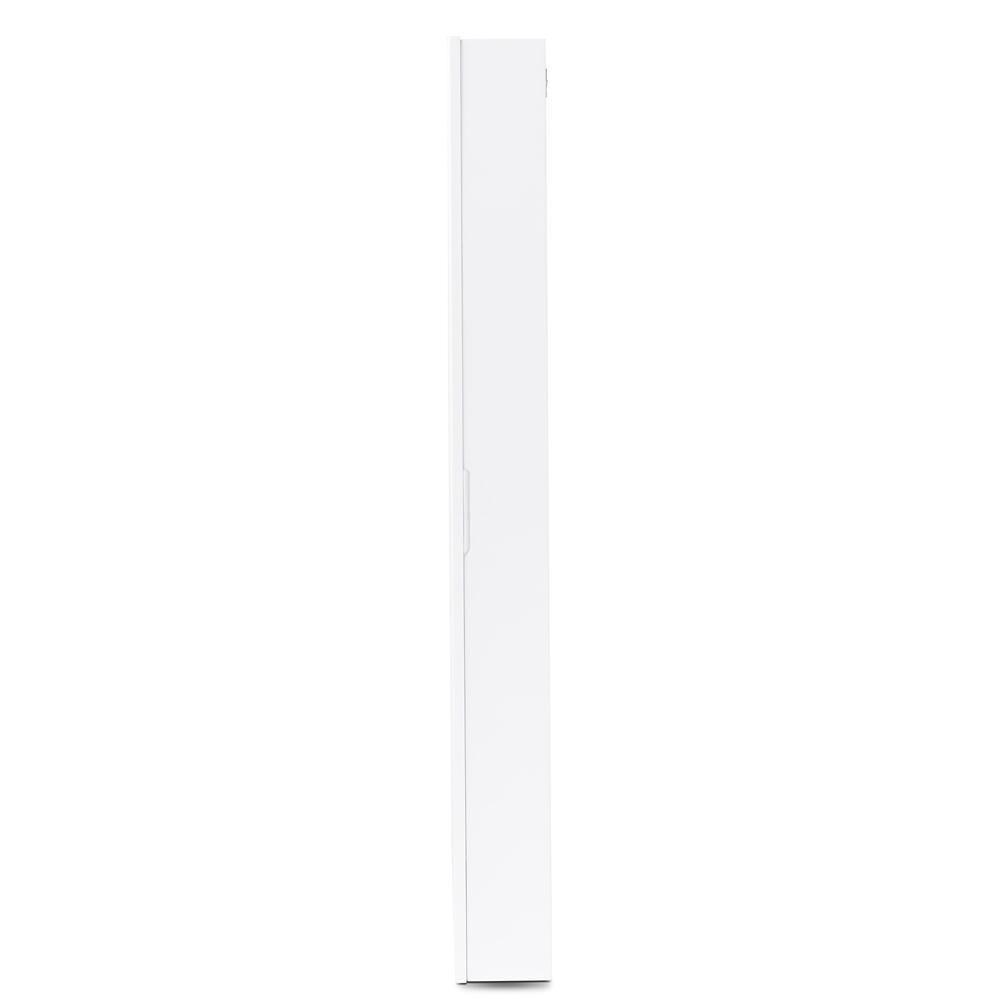 Pontus Modern and Contemporary White Finished Wood Wall-Mountable Jewelry Armoire with Mirror FredCo