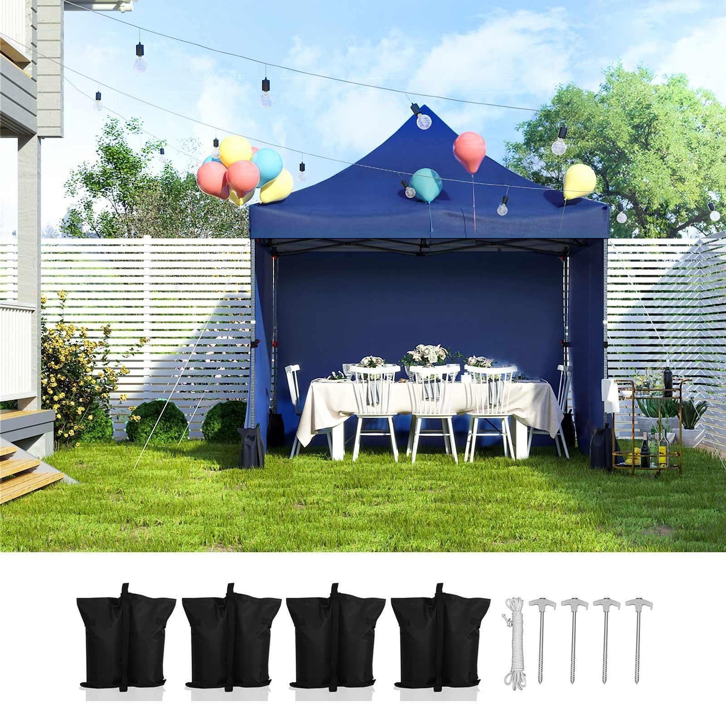 Pop Up Canopy Tent 10 x 10 Feet Blue FredCo