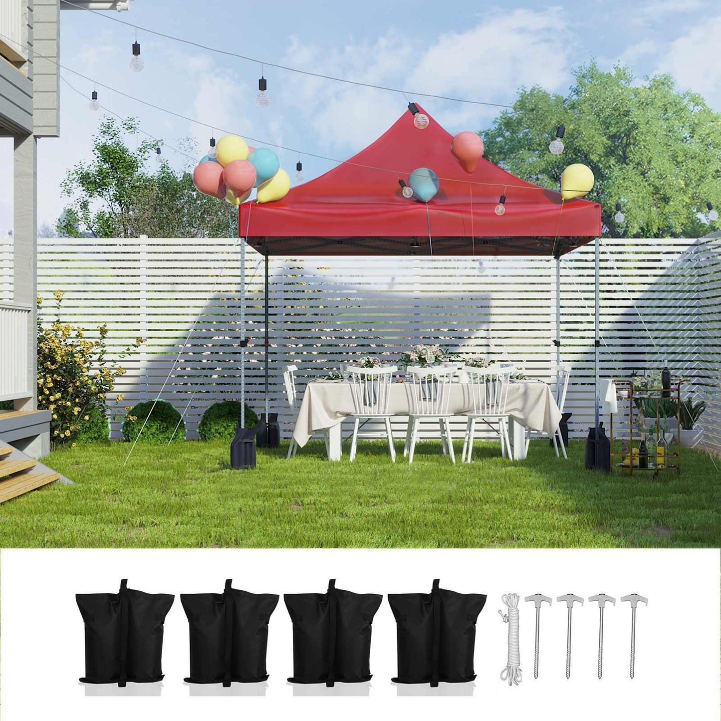 Pop Up Canopy Tent 10 x 10 Feet Red FredCo