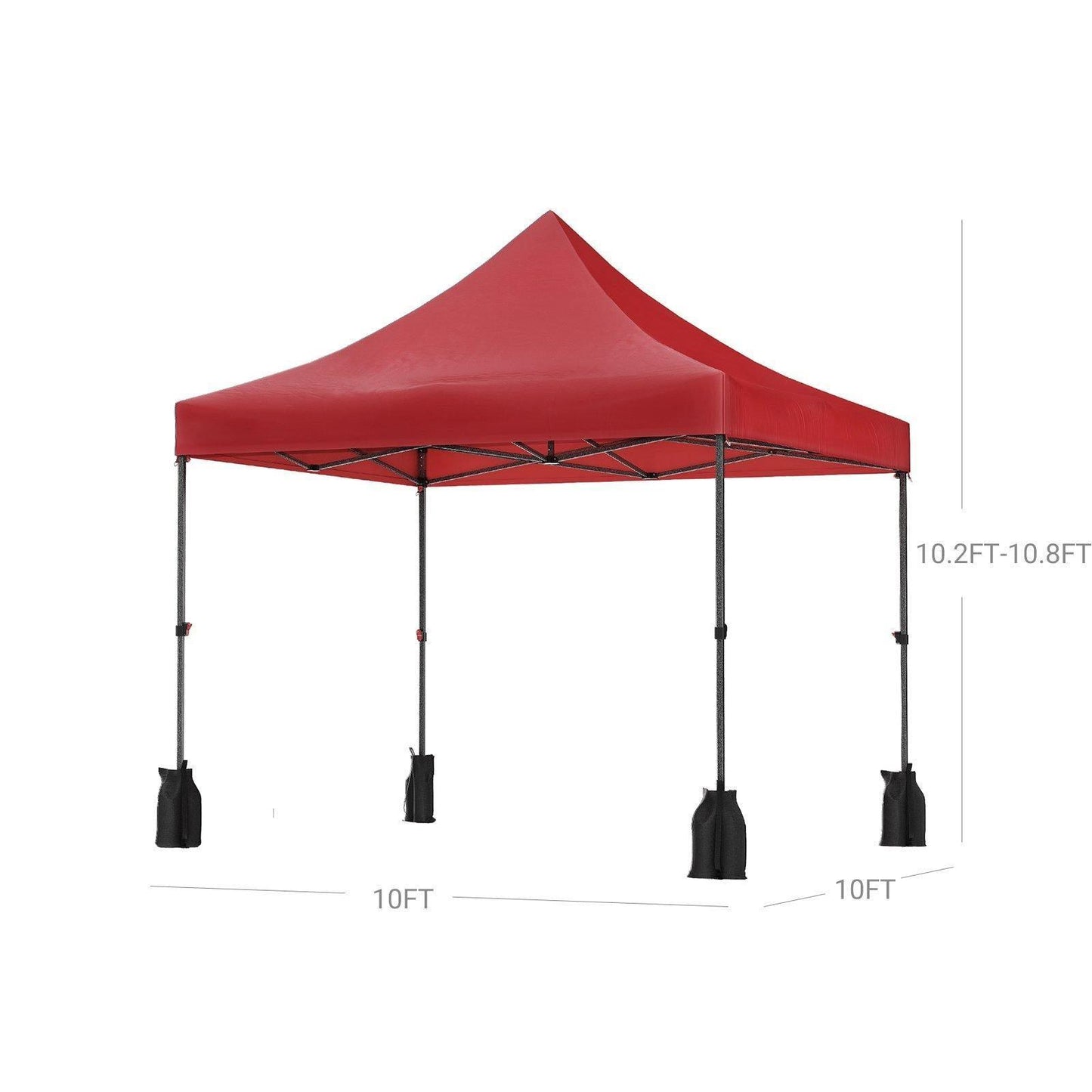 Pop Up Canopy Tent 10 x 10 Feet Red FredCo