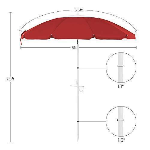 Portable Outdoor Umbrella Red FredCo