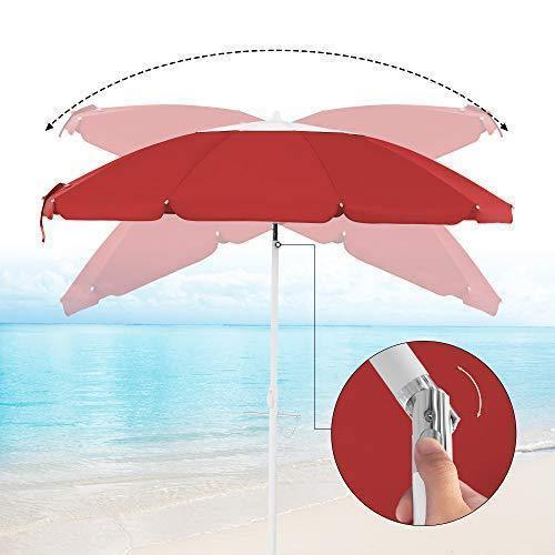 Portable Outdoor Umbrella Red FredCo