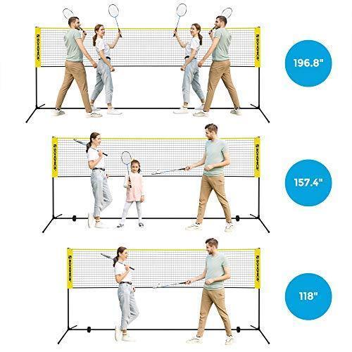 Portable Sports Set for Badminton, Yellow 13ft FredCo